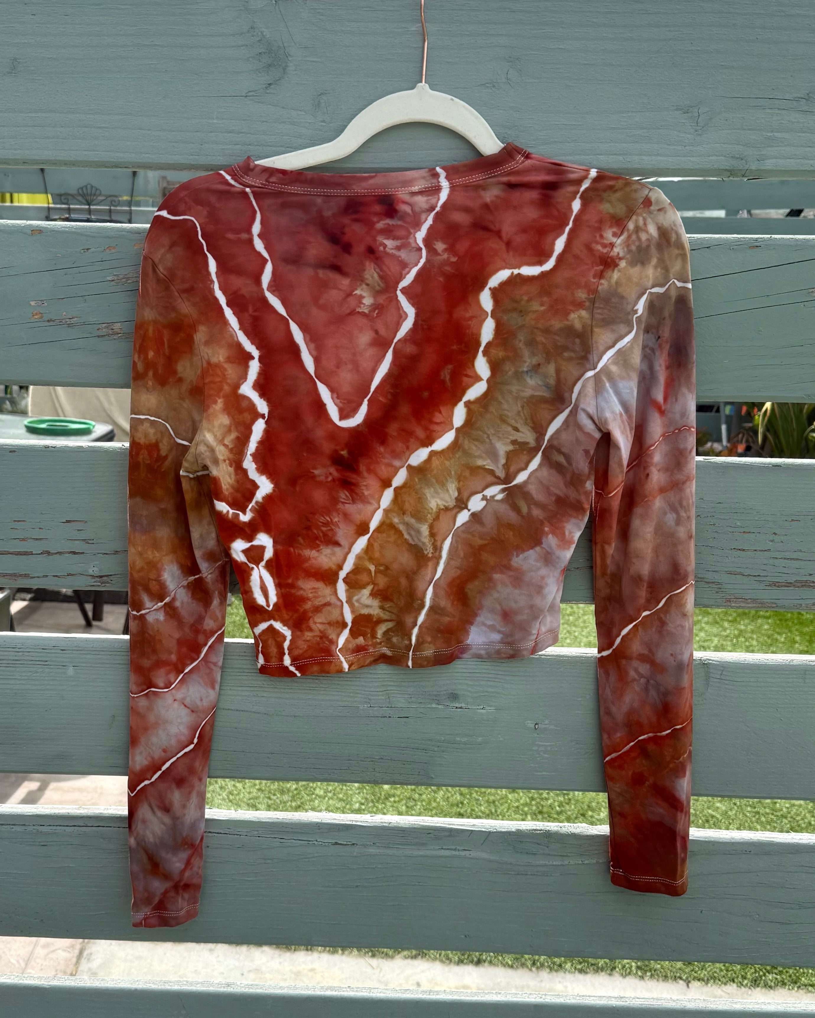Red Jasper Long Sleeve Crop Top (M)